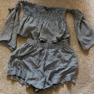 Brandy Melville gingham two piece set